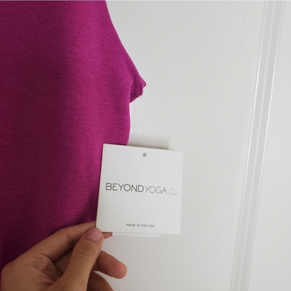 Beyond Yoga Purple Magenta Heather Spacedye Racerback Mini Refocus Dress - Picture 9 of 11